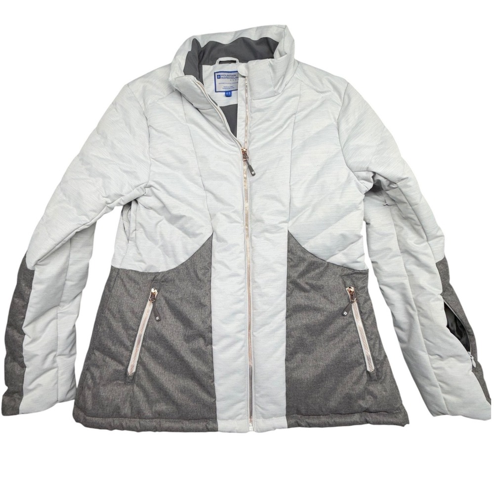 Mountain Warehouse Snow Women/Teen Ski Jacket Gray Colorblock Full Zip Size 14
